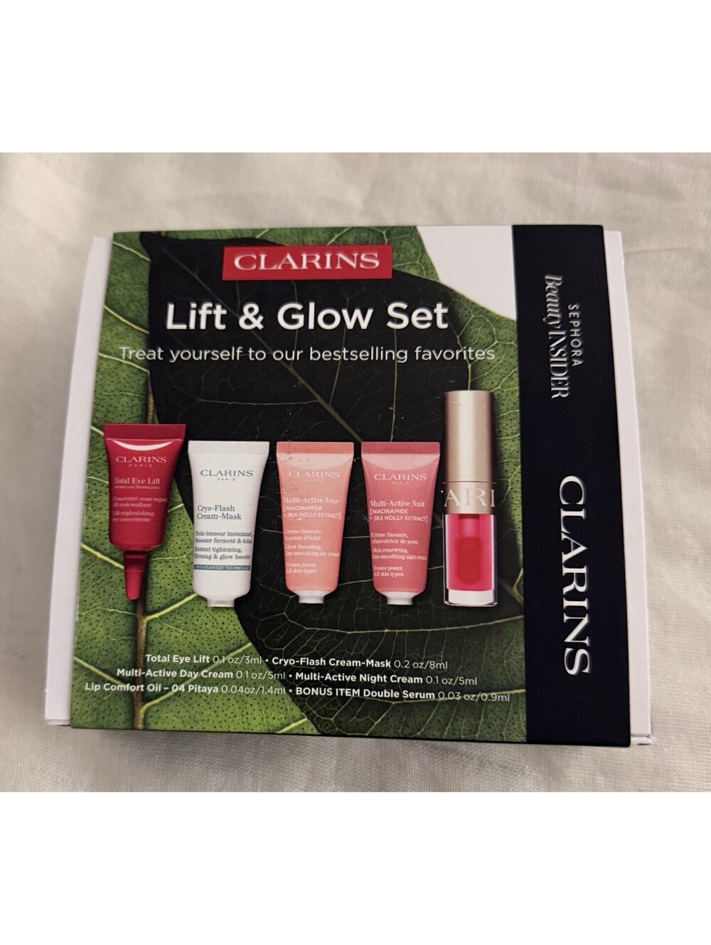 Clarins Lift & Glow Set Sephora Beauty Insider 6pc Skincare Lip Oil NEW